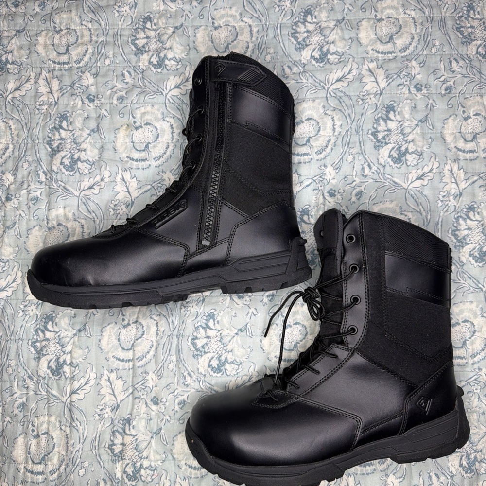First Tactical Mens 8" Safety Toe Side Zip Duty Boot Sz 10 Black #166002